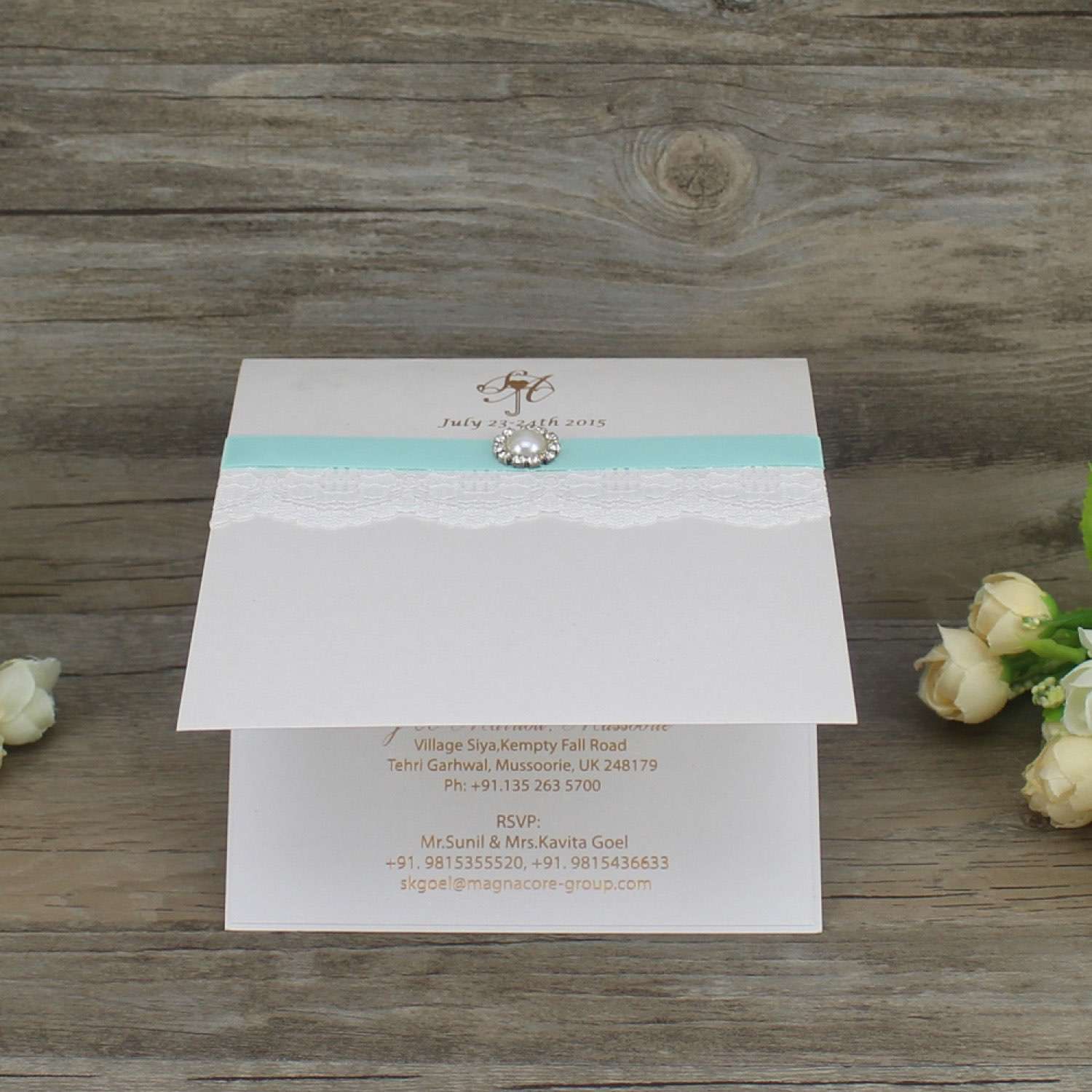 Simple Style Greeting Card Lace Invitation Foil Printing Thank You Card 